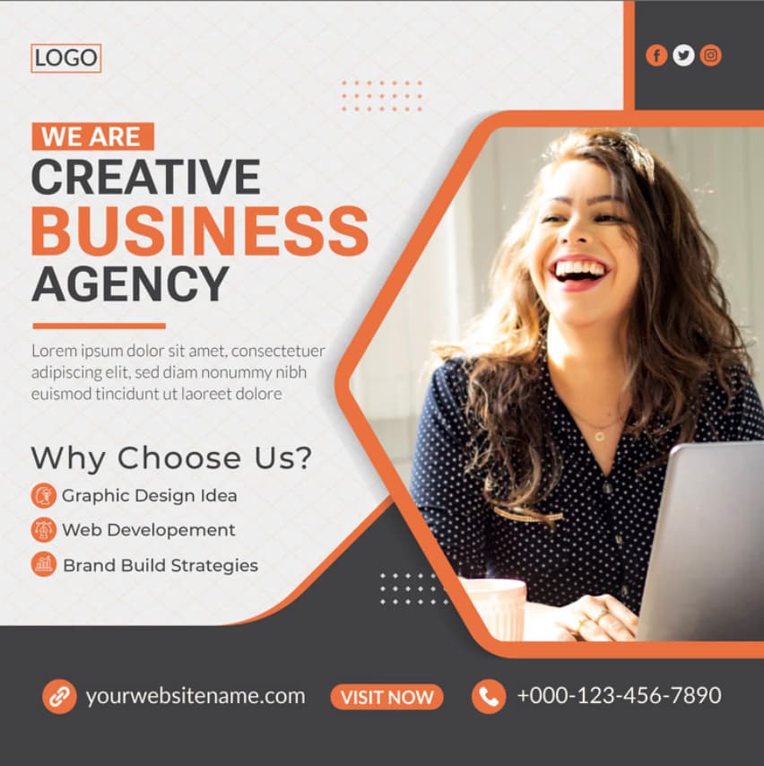 AI-generated creative business agency social post