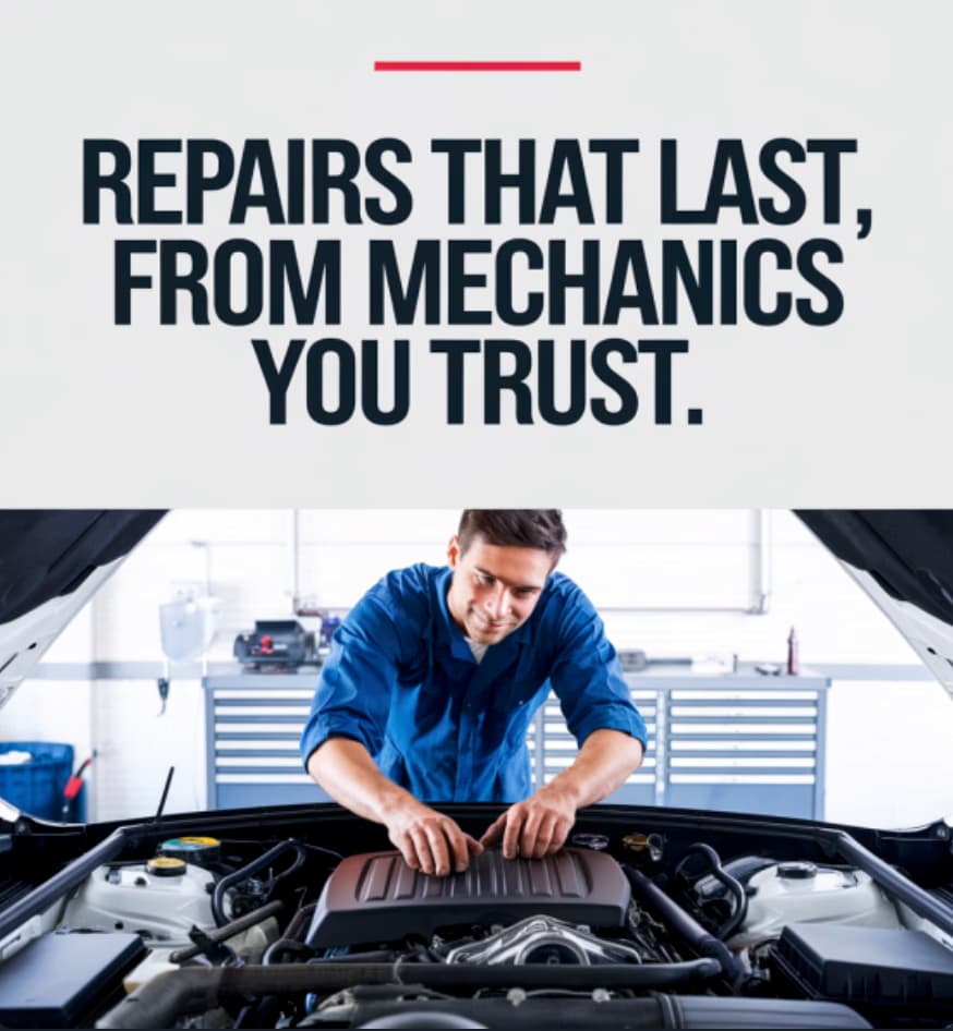 AI-generated automotive repair social post