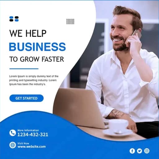 AI-generated business growth social post